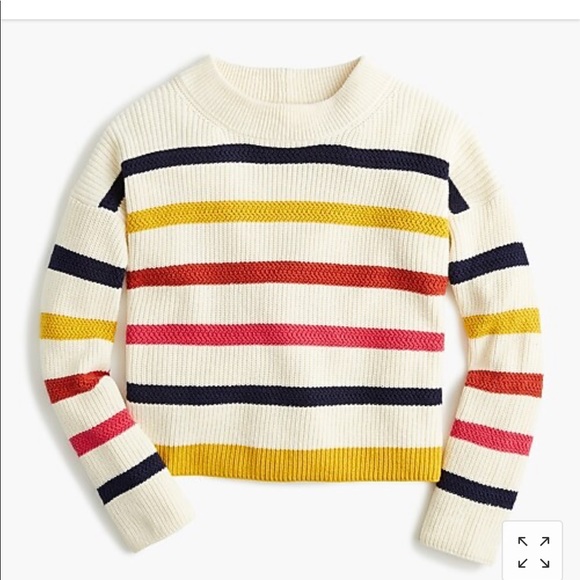 Reeds X Jcrew Sweater In Rainbow Stripe 
